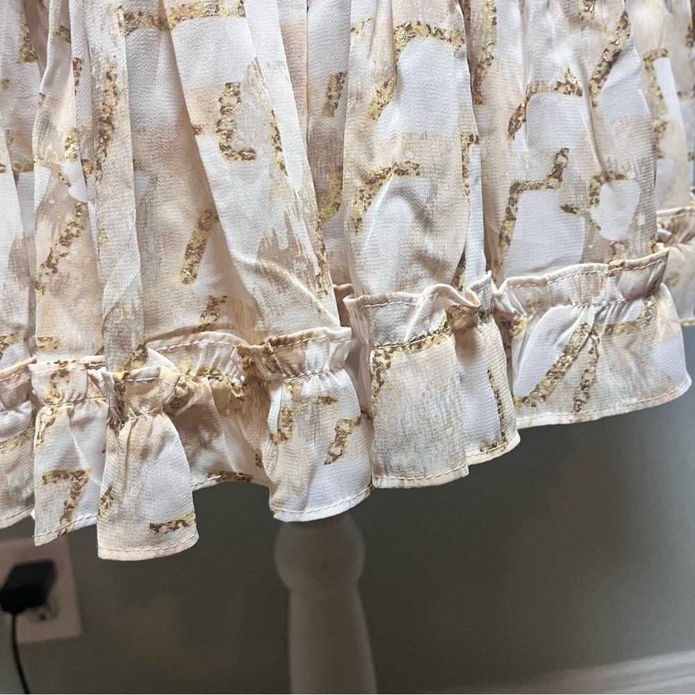 Buddy Love Cream and Gold Mini Dress Country Western style in Rodeo stretchy MD. - Picture 3 of 16